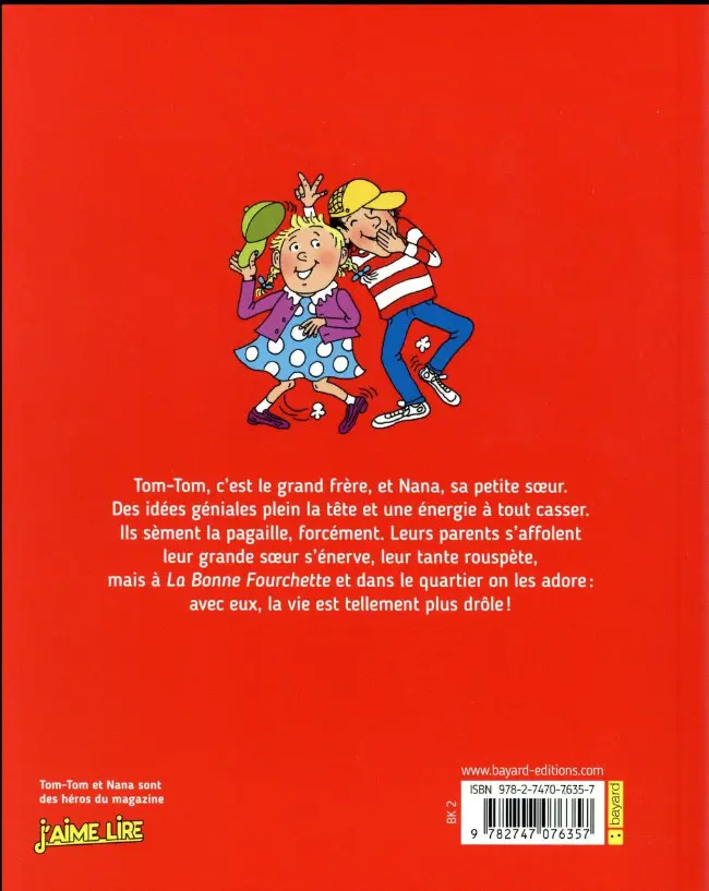 Verso de l'album Tom-Tom et Nana Tome 2 Tom-Tom et ses idées explosives