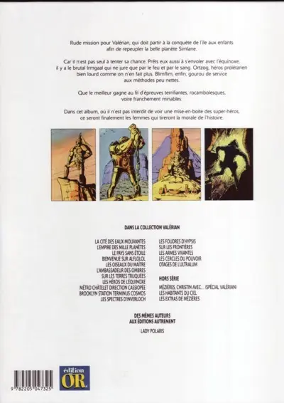 Verso de l'album Valérian Tome 8 Les héros de l'Equinoxe