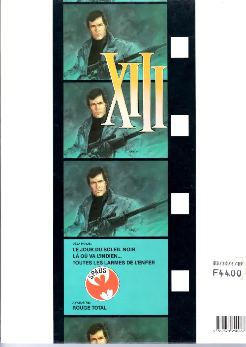 Verso de l'album XIII Tome 3 Toutes les larmes de l'enfer