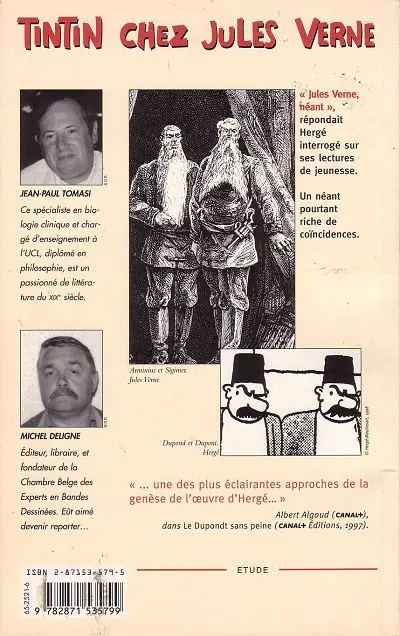 Verso de l'album Tintin chez Jules Verne