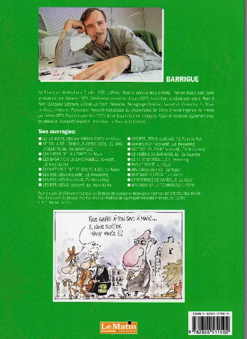 Verso de l'album Barricatures Tome 23 L'Année 2003 à traits tirés