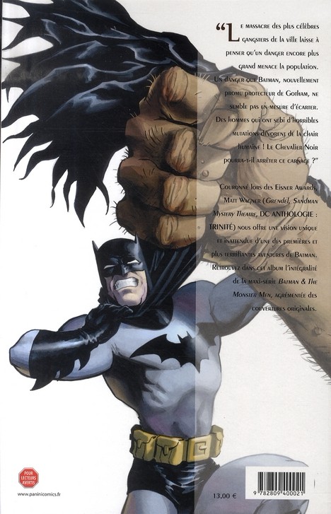 Verso de l'album Batman Tome 1 Batman et les monstres