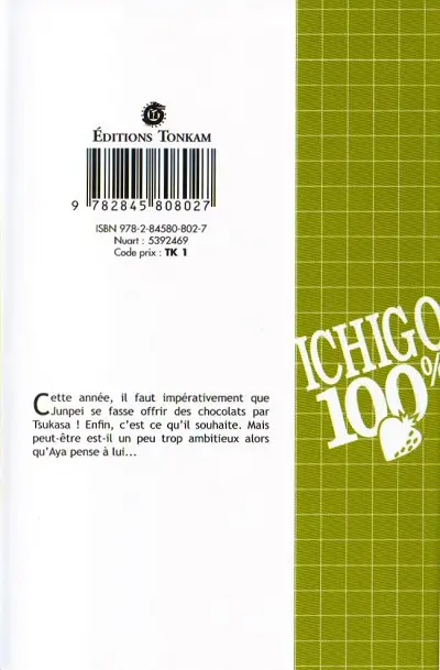 Verso de l'album Ichigo 100% 11 Sentiments proches, sentiments éloignés