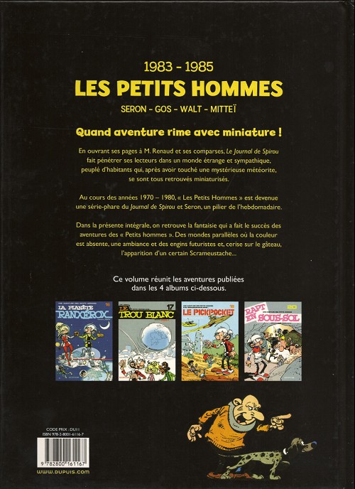 Verso de l'album Les Petits hommes Intégrale 1983-1985