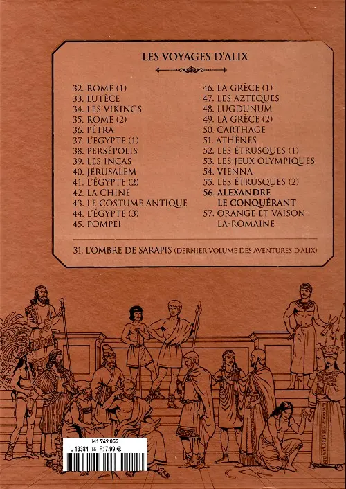 Verso de l'album Alix La collection Tome 56 Les voyages d'Alix - Alexandre le conquérant
