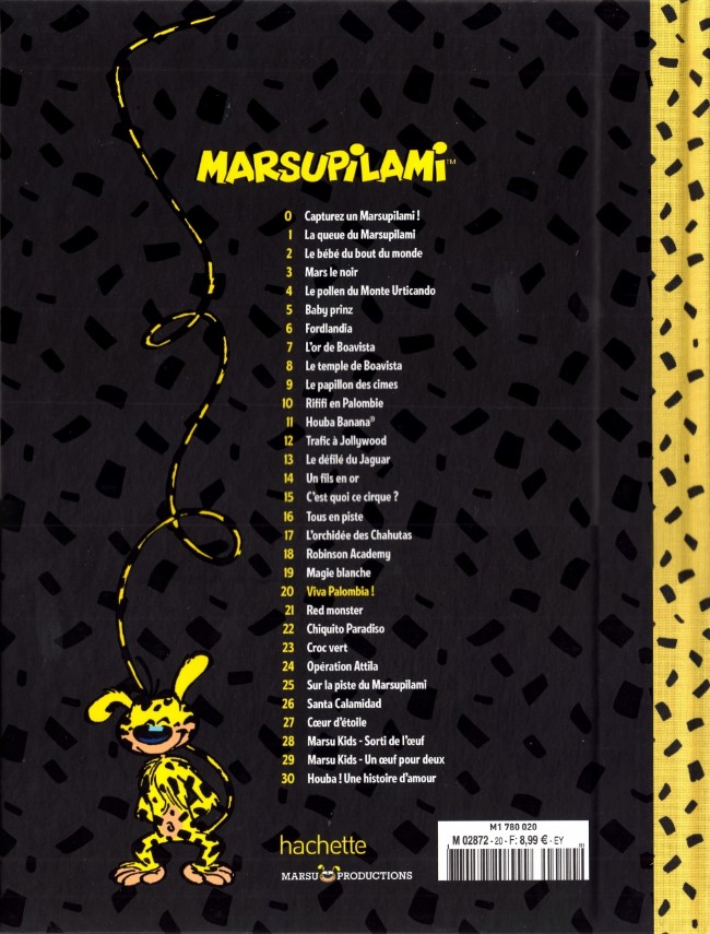 Verso de l'album Marsupilami Tome 20 Viva Palombia !