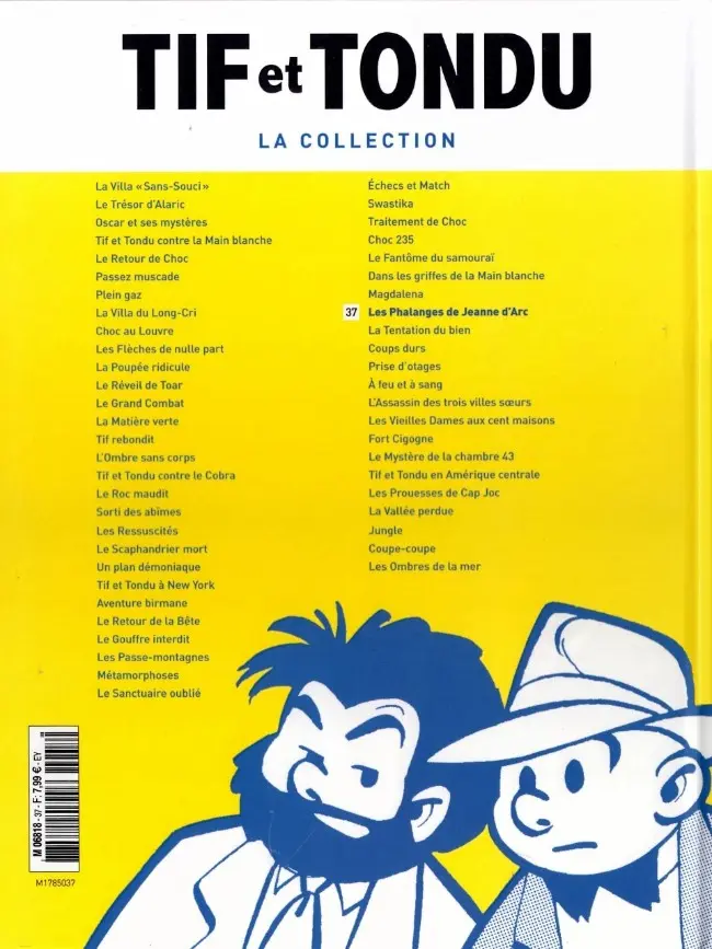 Verso de l'album Tif et Tondu La collection Tome 37 Les Phalanges de Jeanne d'Arc