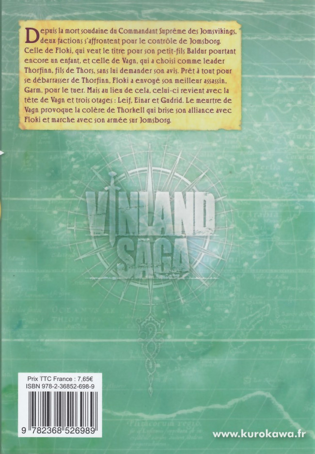 Verso de l'album Vinland Saga Volume 20