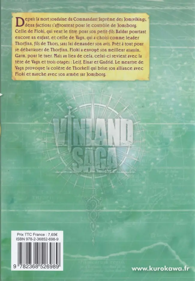 Verso de l'album Vinland Saga Volume 20