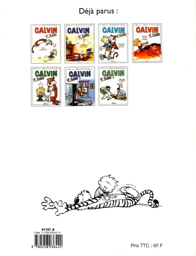 Verso de l'album Calvin et Hobbes Tome 7 Que fait la police ?