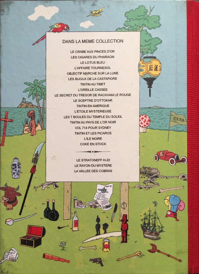 Verso de l'album Tintin Objectif Marche sur la lune