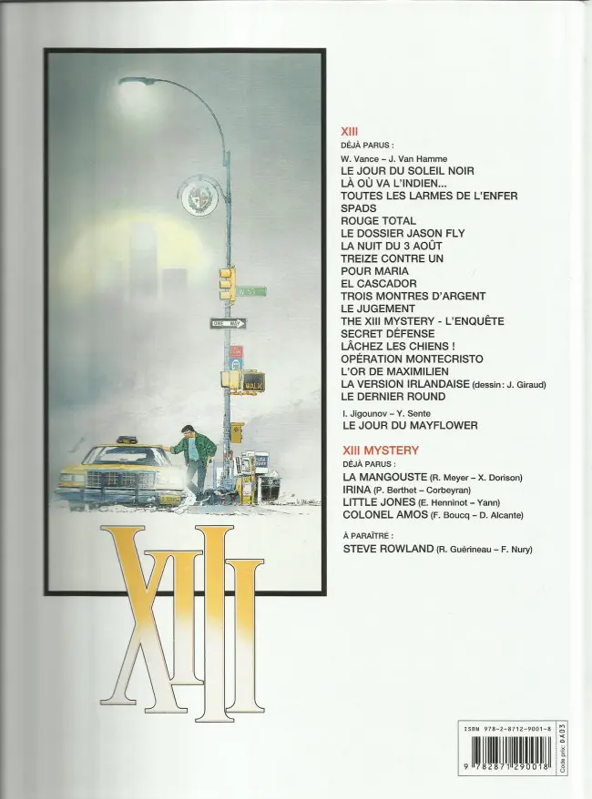 Verso de l'album XIII Tome 2 Là où va l'indien
