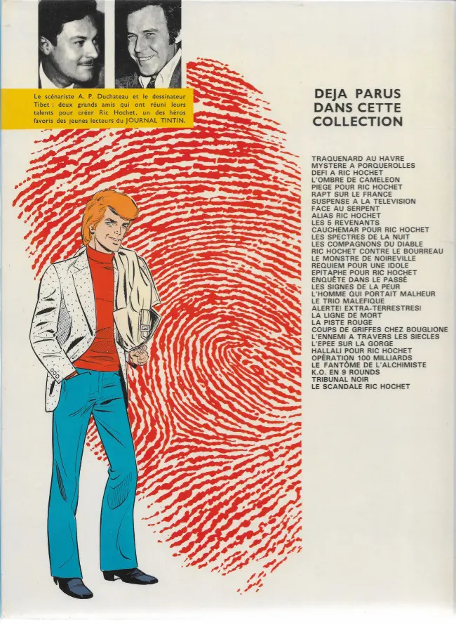 Verso de l'album Ric Hochet Tome 20 L'homme qui portait malheur