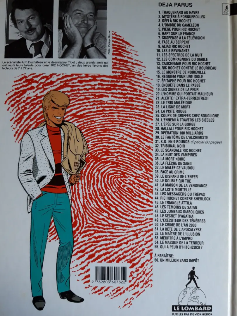 Verso de l'album Ric Hochet Tome 47 les jumeaux diaboliques