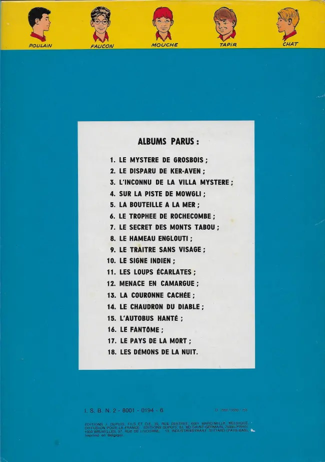 Verso de l'album La Patrouille des Castors Tome 4 Sur la piste de Mowgli