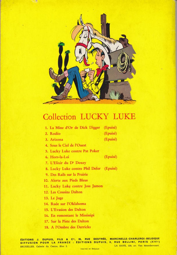 Verso de l'album Lucky Luke Tome 11 Lucky Luke contre Joss Jamon