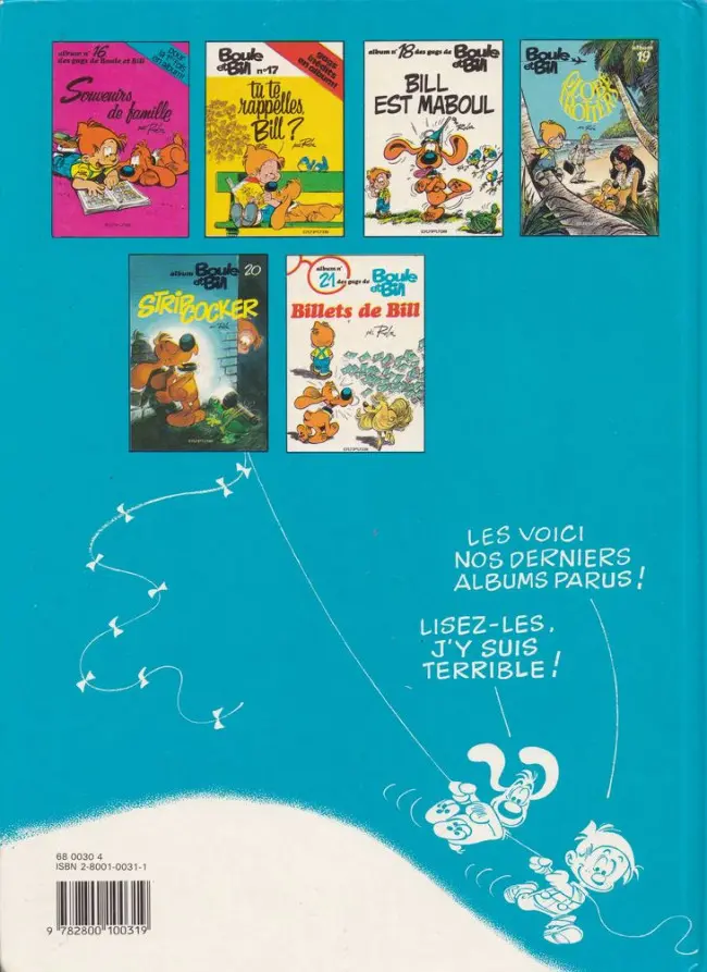 Verso de l'album Boule & Bill Tome 2 60 gags de Boule et Bill n°2