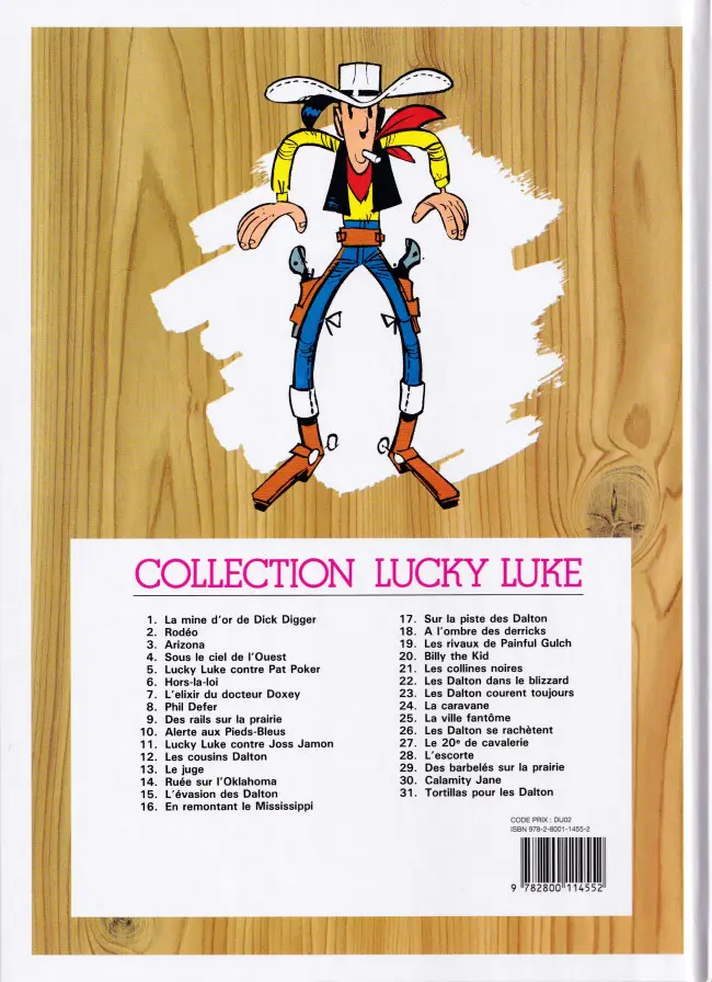 Verso de l'album Lucky Luke Tome 15 L'évasion des Dalton