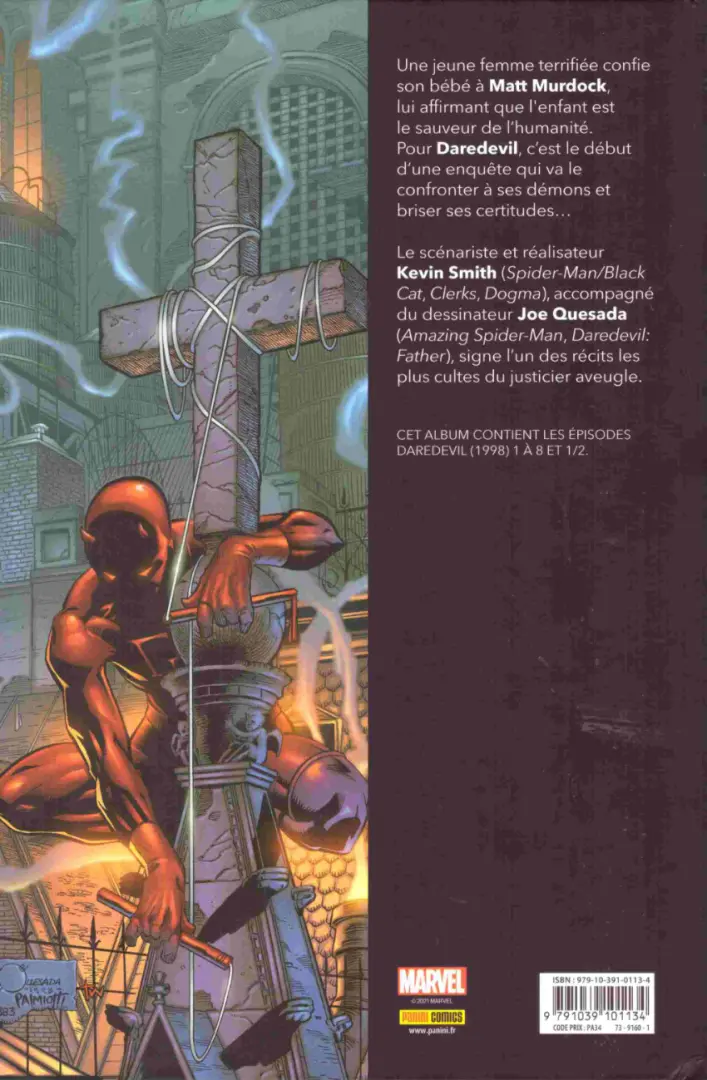 Verso de l'album Daredevil : Sous l'aile du diable