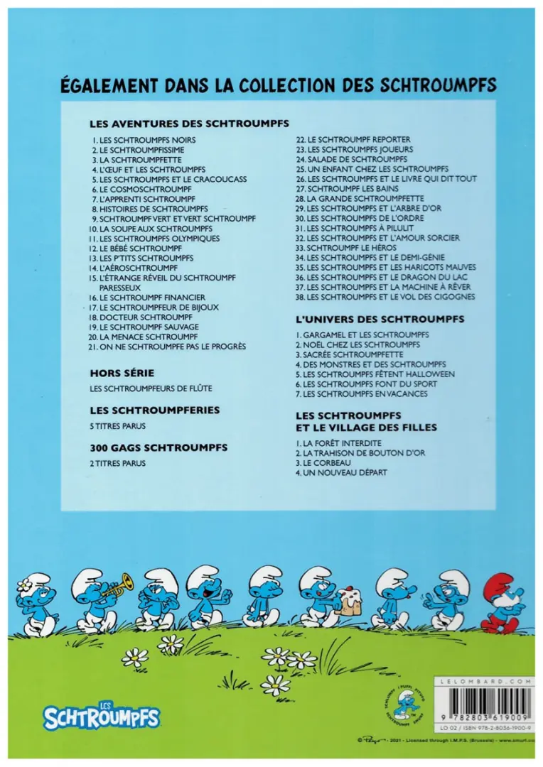 Verso de l'album Les Schtroumpfs Tome 22 Le Schtroumpf reporer