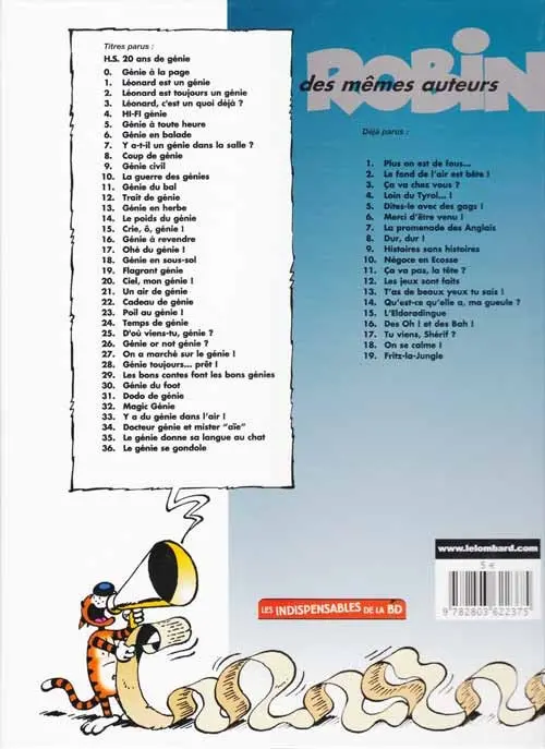 Verso de l'album Léonard Tome 19 Flagrant génie