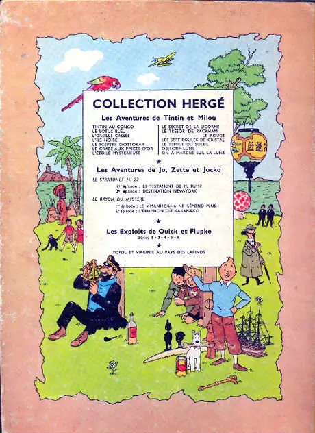 Verso de l'album Tintin Tome 13 Les 7 boules de cristal