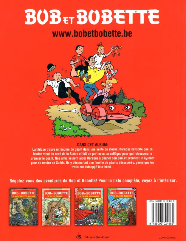 Verso de l'album Bob et Bobette Tome 186 Le doux géant roux