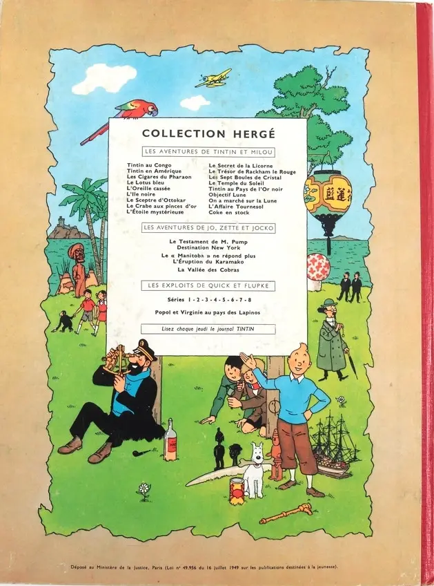 Verso de l'album Tintin Tome 11 Le Secret de la Licorne