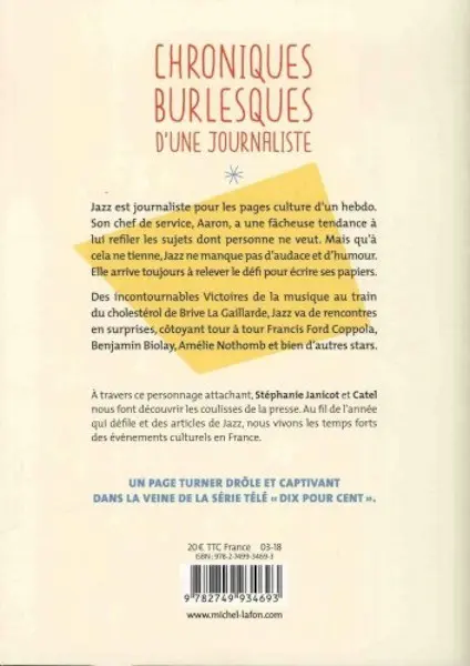 Verso de l'album Chroniques burlesques d'une journaliste