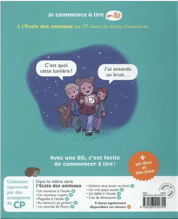 Verso de l'album Je commence à lire en BD CP Tome 10 Un fantôme dans la nuit