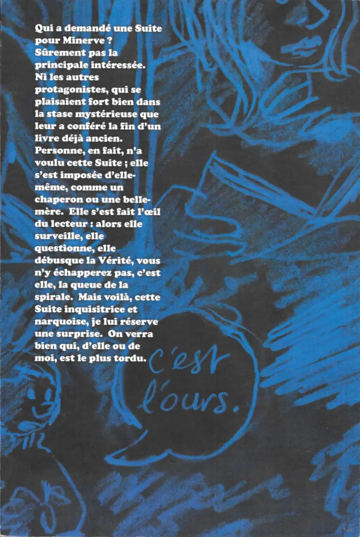 Verso de l'album La Suite de Minerve