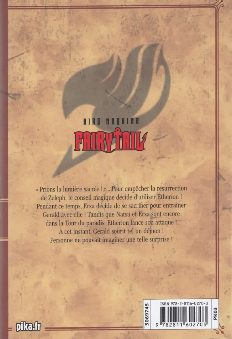 Verso de l'album Fairy Tail 12