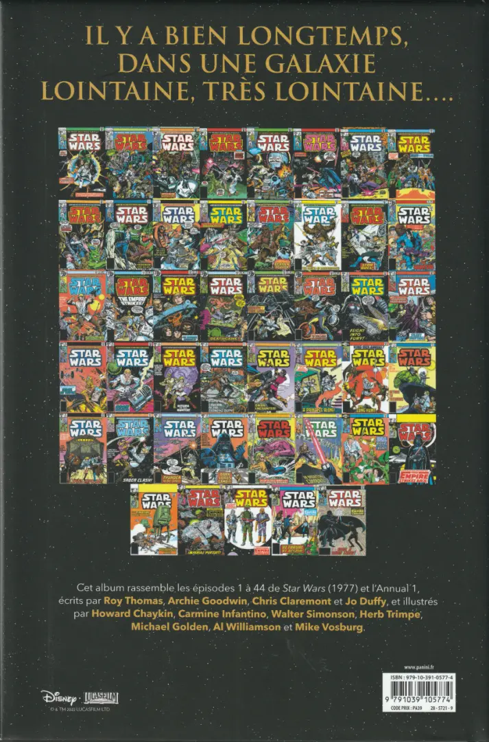 Verso de l'album Star wars - La série originale 1 1977-1981