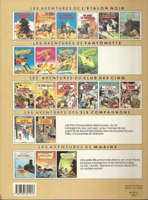 Verso de l'album Le Club des cinq Tome 6 Le gouffre du diable