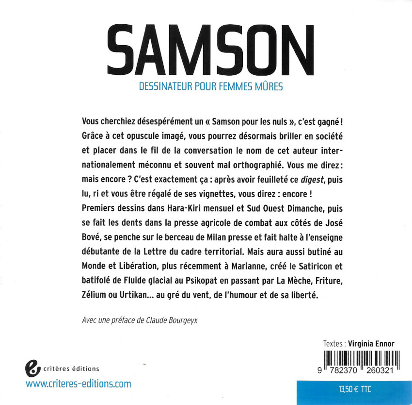 Verso de l'album Les Iconovores #2 Samson