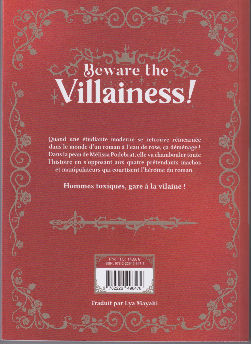 Verso de l'album Beware the Villainess ! 1