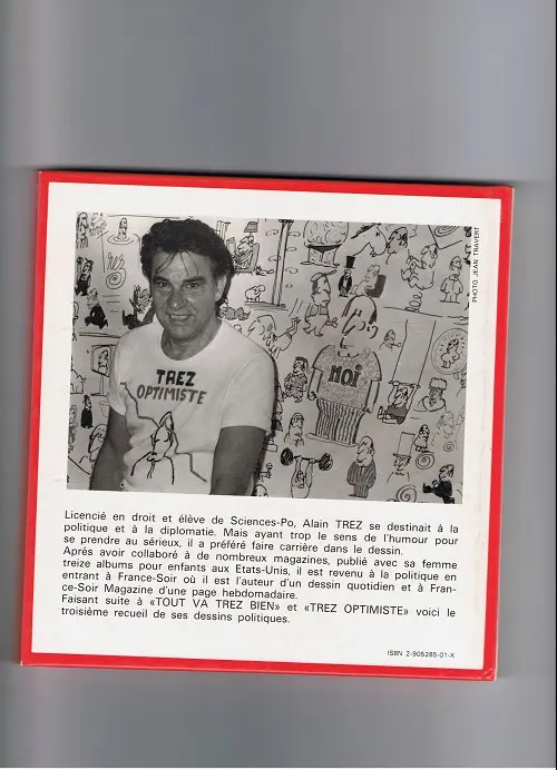 Verso de l'album Trez (Dessins de presse) Tome 3 Un...deux...trez...partez ! - 1984-1985