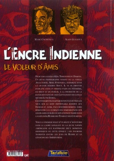 Verso de l'album L'Encre indienne Tome 1 Le voleur d'âmes