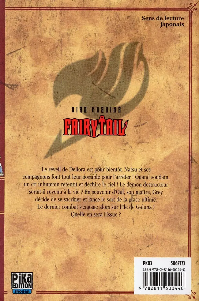 Verso de l'album Fairy Tail 6