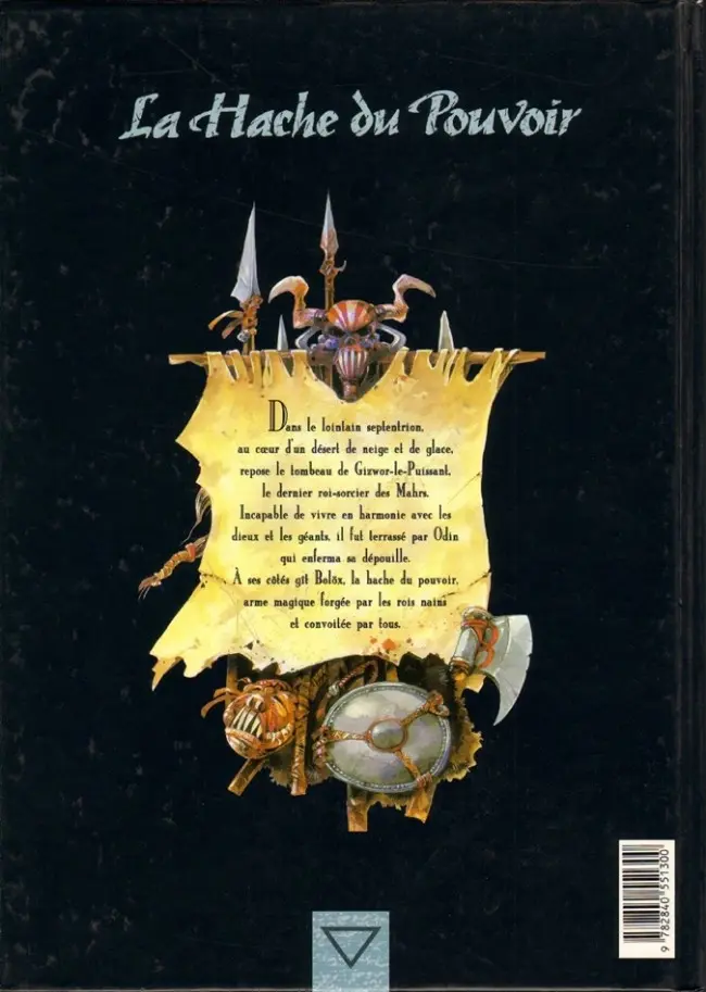 Verso de l'album La Hache du Pouvoir Tome 1 Le prince guerrier