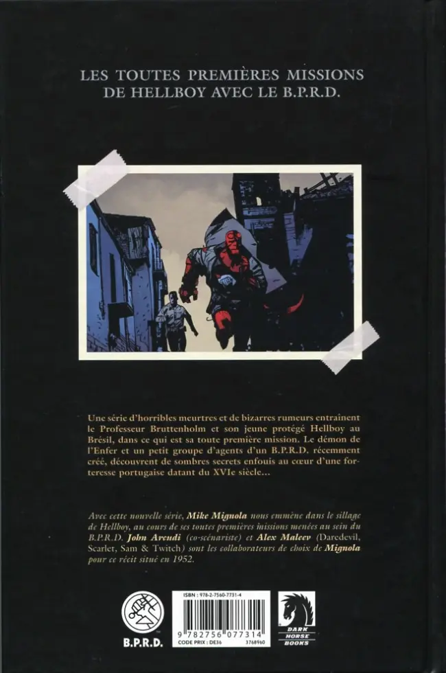 Verso de l'album Hellboy & B.P.R.D. Tome 1 1952