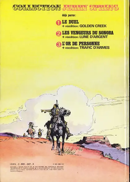 Verso de l'album Collection Jerry Spring (grand format) Tome 4 Jerry contre KKK + La passe des Indiens