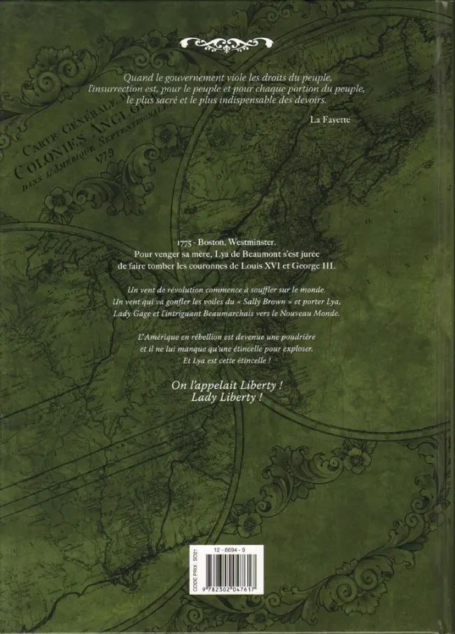 Verso de l'album Lady Liberty Tome 2 Treize colonies