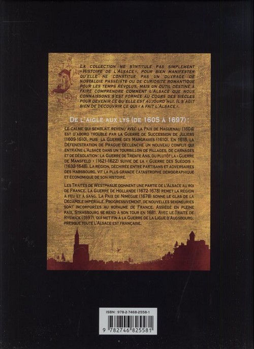 Verso de l'album L'Alsace Tome 7 De l'aigle aux lys (de 1605 à 1697)