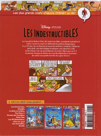 Verso de l'album Les plus grands chefs-d'œuvre Disney en BD Tome 6 Indestructibles (Les)
