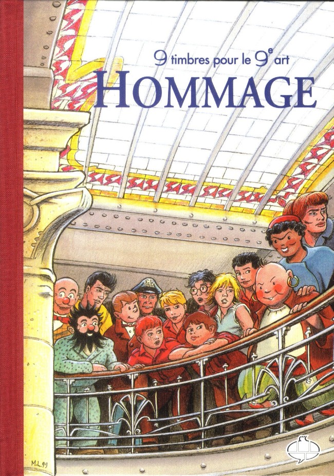 Couverture de l'album Hommage - 9 timbres pour le 9e art 10e anniversaire du Centre Belge de la Bande Dessinée