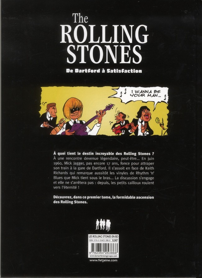 Verso de l'album The Rolling Stones de Dartford à Satisfaction