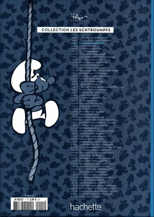 Verso de l'album Les Schtroumpfs La collection Tome 1 Les Schtroumpfs noirs