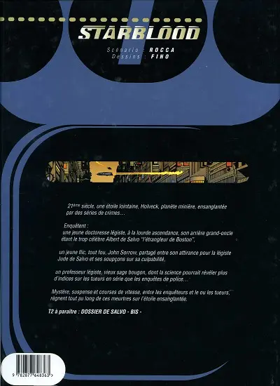 Verso de l'album Starblood Tome 1 La légiste