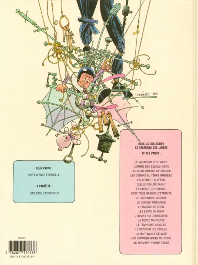 Verso de l'album Le Vagabond des Limbes présente Une enfance éternelle